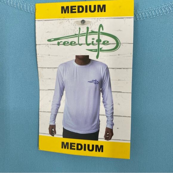 Reel Life Men’s Shirt U.S.A. Flag Graphic Outdoor Fishing Summer River UPF+50 M - Picture 3 of 8